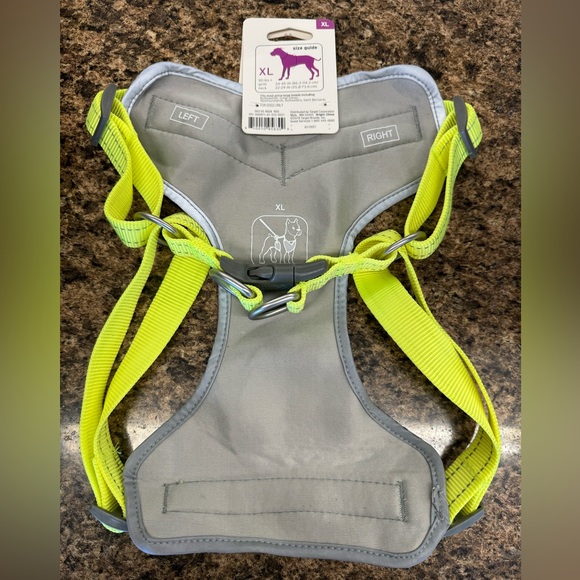 New boots and Barkley chartreuse and gray, reflective dog harness, extra large - Picture 2 of 2